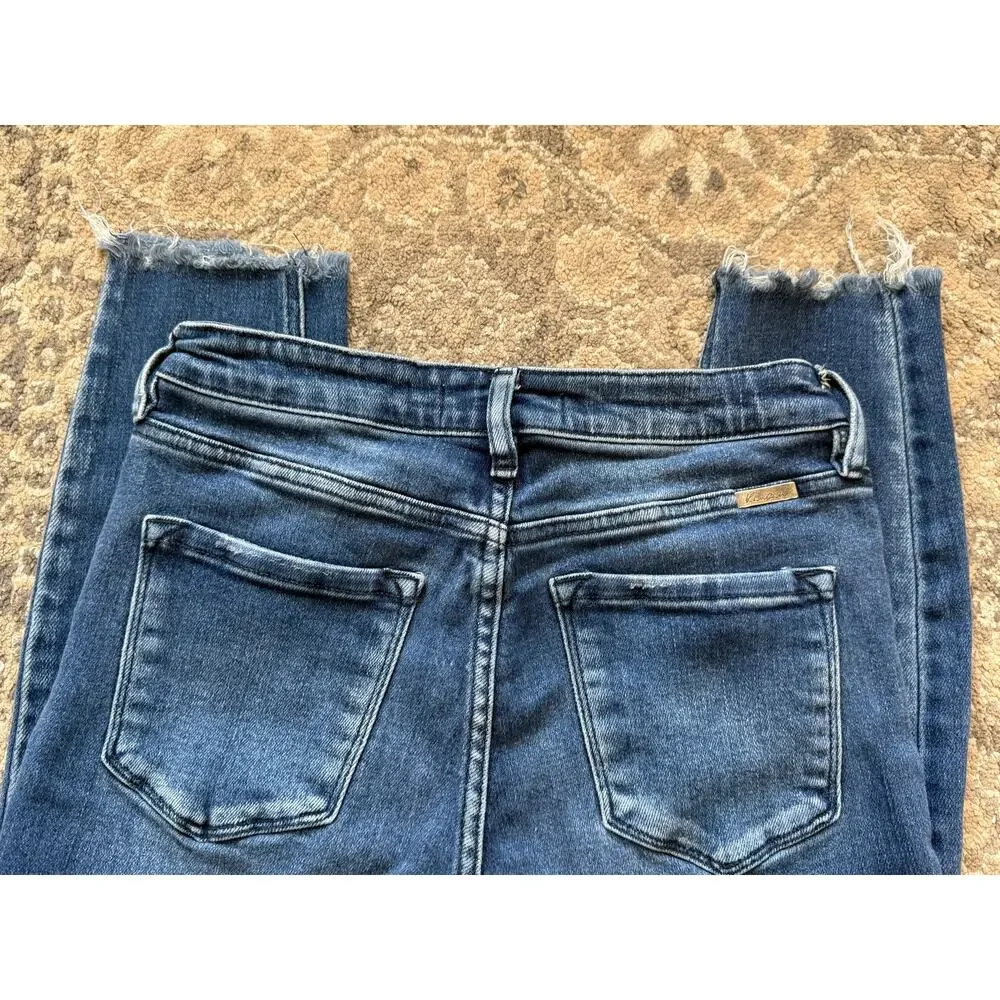 KanCan High Rise Skinny Ankle Jeans Distressed Raw Hem Stretch Denim Womens 9/28